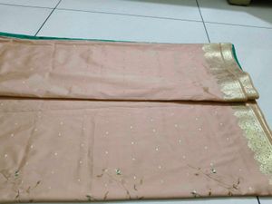 Elegant Peach Saree with Blouse