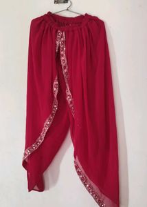 dark pink dress with dupatta set