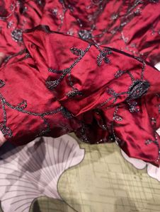 Elegant Red Embroidered Dress