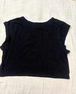 H&amp;M "I Love Me" Black Crop Top