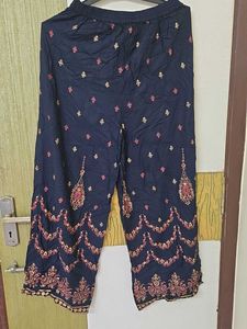 Navy Blue Embroidered Kurta