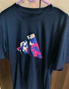 Adidas Navy Camo Logo T-Shirt
