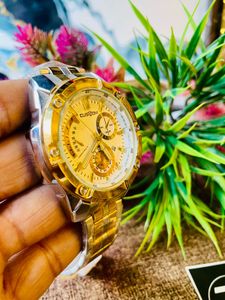 Gold &amp; Silver Tone Chronograph Watch
