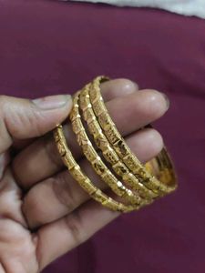Elegant Gold-Plated Bangles Set