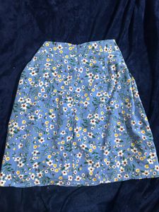 Chic Floral Blue Skirt