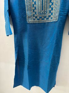 Blue Embroidered Kurta