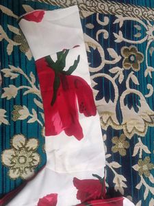 Girls White Floral Print Top