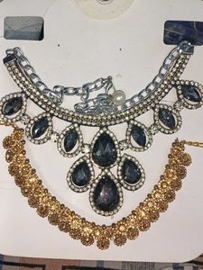 Grey And Golden Necklace