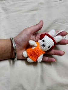 Crochet Miffy Keychain with headphones 🎧 🐇