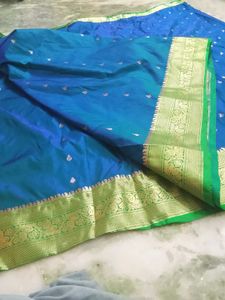 Elegant Saree with Gold Border