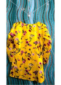 Yellow Floral Print Kurta