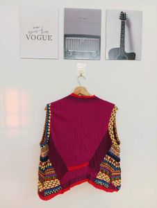 Vibrant Patterned Knit Vest
