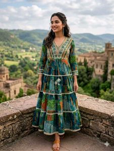 Beautiful cotton anarkali dress