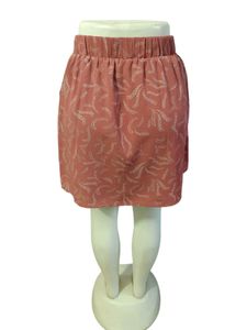 Women's Red Floral Print A-Line Skirt 30 to 34