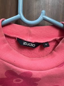 Pink Floral Cropped Sweatshirt