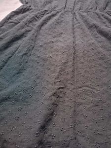 Black Textured Midi Dress