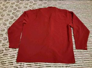 Vintage Red Embroidered Collared Shirt