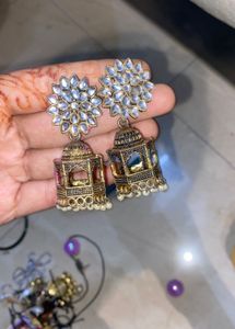 combo Ethnic Jhumka Earrings