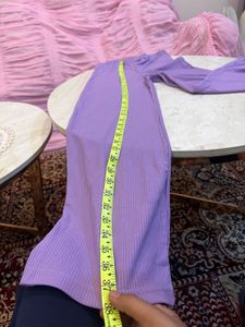 Lavender Ribbed Flare Pants