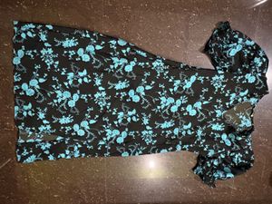 Floral Print V-Neck Midi Dress