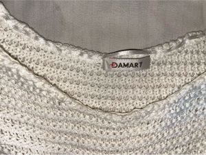 White Cropped Knit Sweater