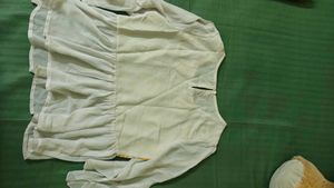 White &amp; Yellow Embroidered Peplum Top