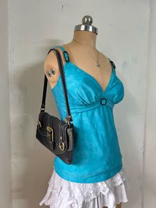 Turquoise Top with Buckle Detail