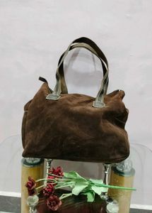 Brown Suede Shoulder Bag