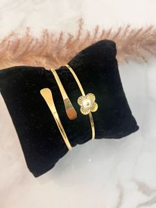 Gold Tone Floral Cuff Bracelet