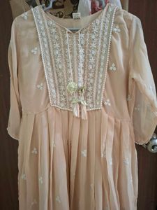 Elegant Peach Anarkali Gown