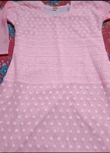 Beautiful Pink Chikankari Kurta
