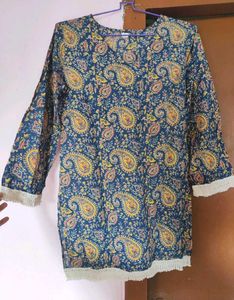 Stylish Blue Paisley Print Kurta