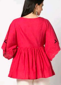 New Fusion Pink Embroidered Top