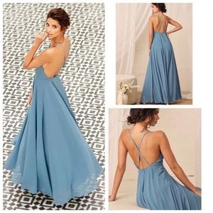 Lulu's Mythical Kind of Love Slate Blue Maxi Dress