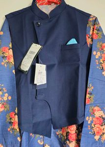 Floral Print boys Kurta Set with Jacket