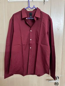 Men's Burgundy Long Sleeve Shirt