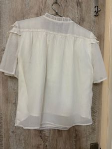Elegant White Ruffle Blouse