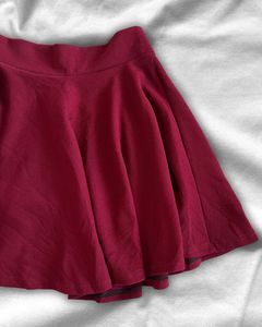 Burgundy Skater Skirt