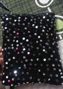 Sparkling Black Sequin Clutch Bag