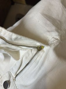 White Denim Mini Skirt