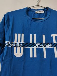 Off-white 40 Size Tshirt Blue Colour