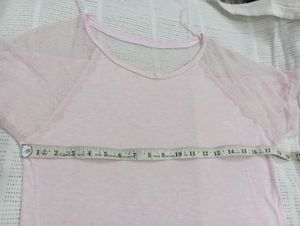 Light Pink Lace Sleeve Top