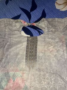 Elegant Kurta with Embellished Neckline
