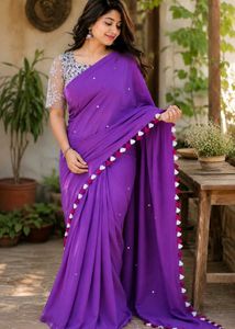 ✨ Royal Orchid Mul Cotton Saree