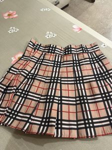Checkered Pleated Mini Skirt- 30 Waist