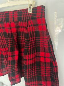 Red Plaid Mini Skirt