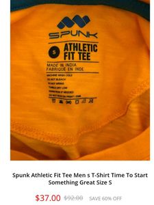 Bright Orange Athletic T Shirt