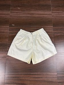 Pastel Yellow High-Waisted Shorts