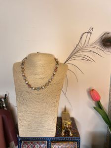 Edgy/Standout Pearl & Stone Necklace