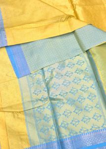 Yellow &amp; Blue Silk Saree